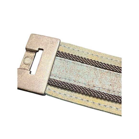 Anthropologie metal and leather wrap cuff - Picture 4 of 8